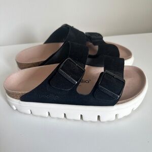 Birkenstock Papillio Arizona Chunky Black Suede Size 37